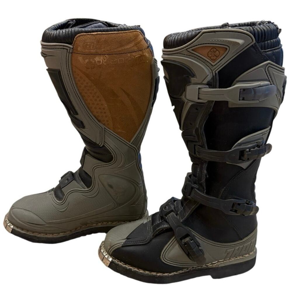 Thor Quadrant MX High-Quality Armored Motocross Boots Black/Gray US 7